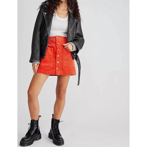 NEW ROLLA'S francoise cord skirt in bright orange - Picture 1 of 1